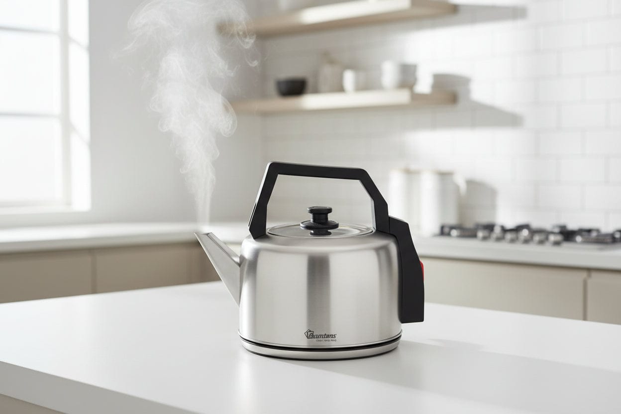 Ramtons 5-liter stainless steel traditional electric kettle with long spout and cool-touch handle