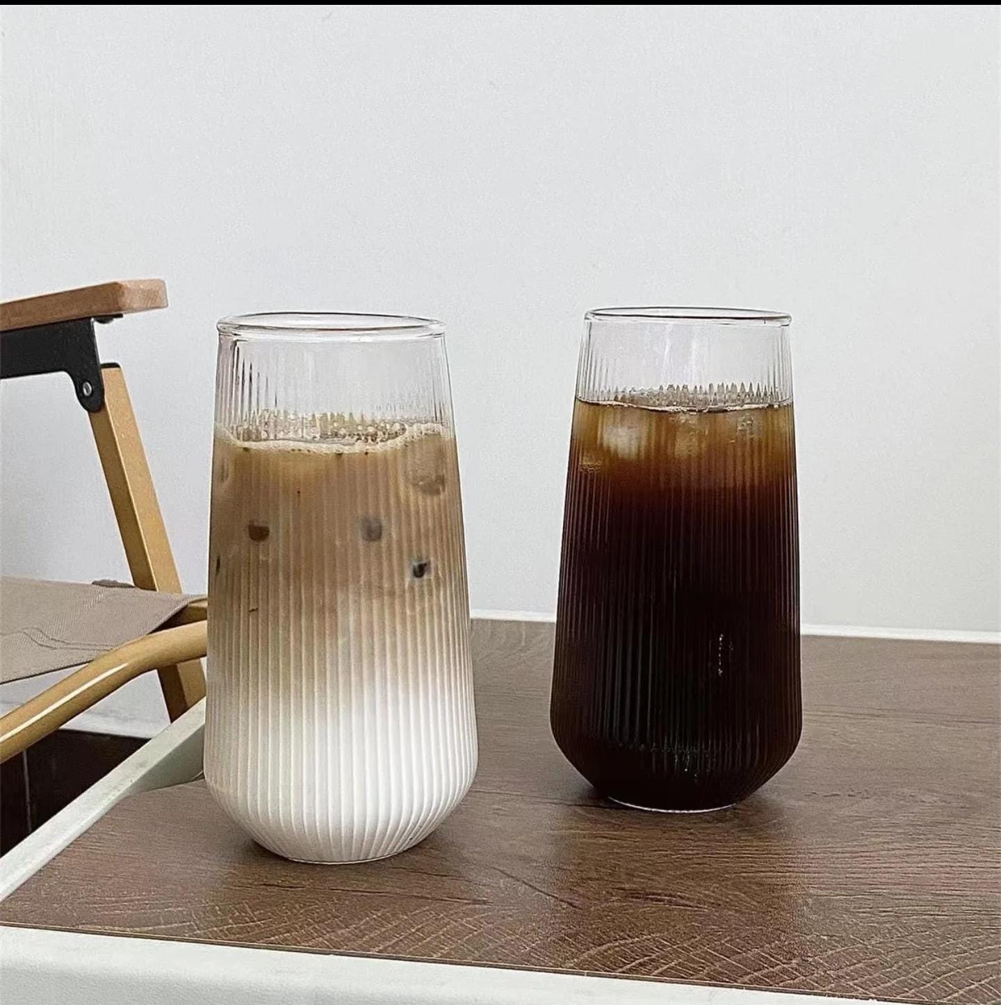 6Pcs Borosilicate Ribbed Glass