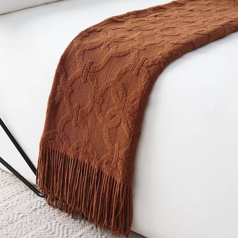 Soft throw blanket with tassels for sofa or bed décor