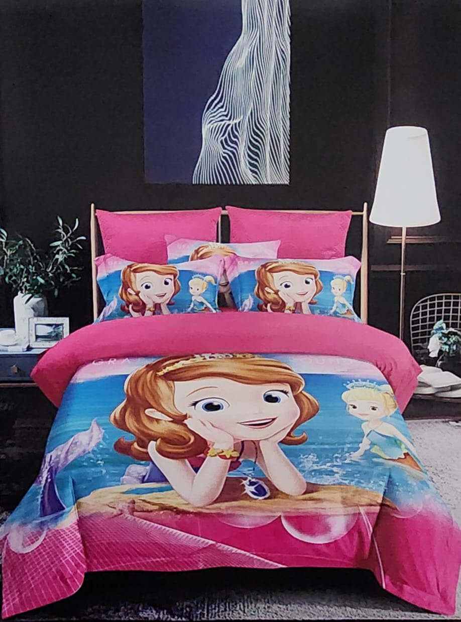 Cotton Cartoon Themed Kids Duvet Set – 4×6 ft