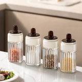 Striped Seasoning Glass Jars