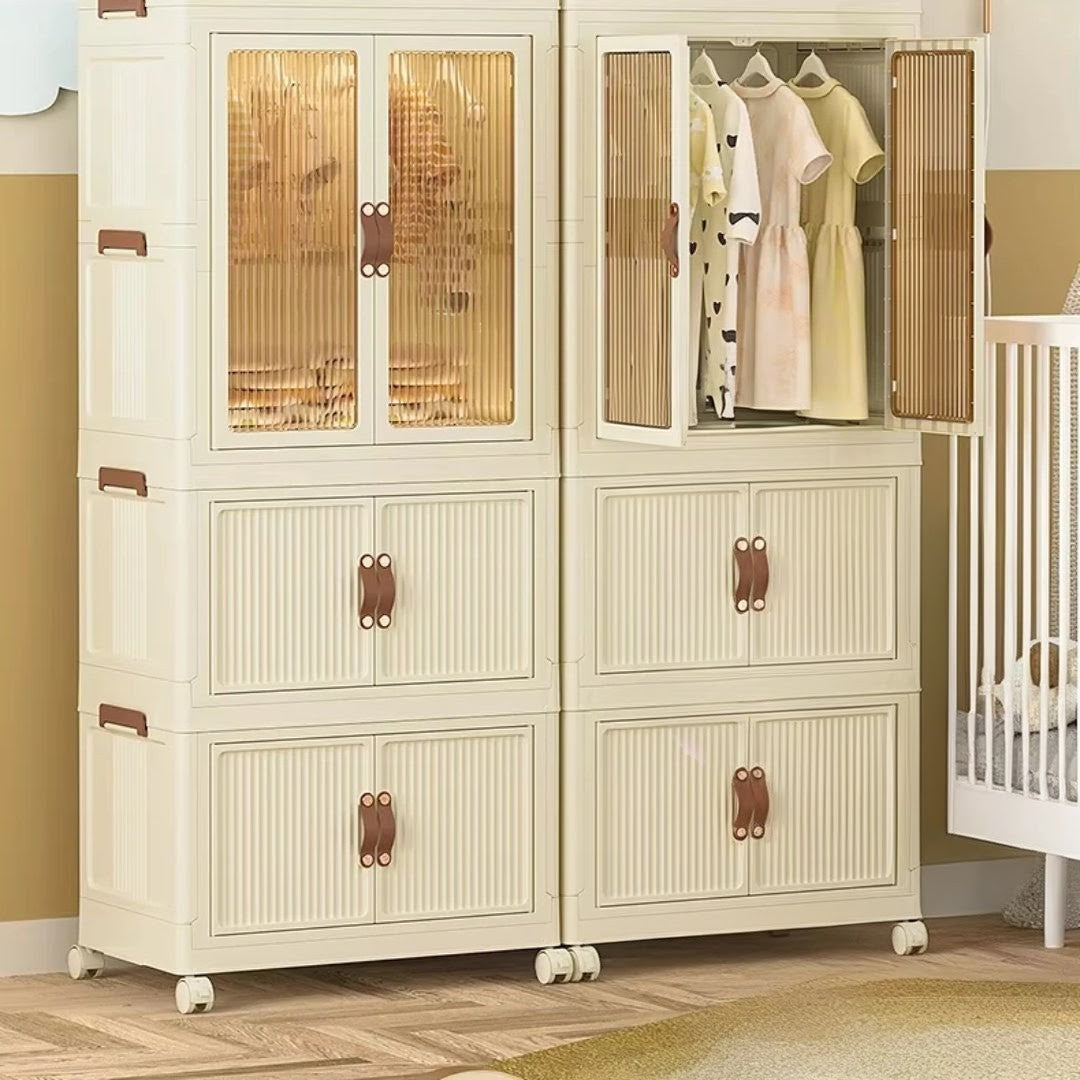 Stackable 3-Level Plastic Portable Wardrobe/Closet