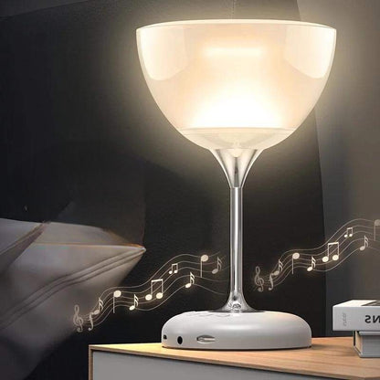 Novel Wine Glass Bedside Lamp With Bluetooth Speaker
