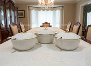 Gold realm serving dishes set with 3-liter capacity, set of six.