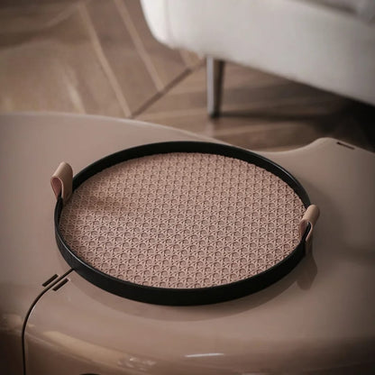 Single metallic tray for dressing table cosmetic and perfume storage