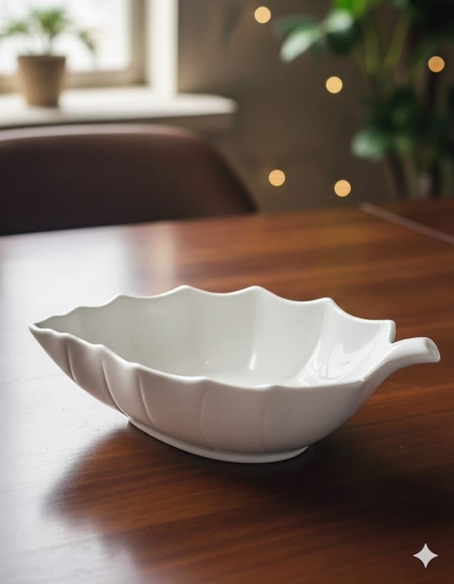 Ceramic Serving Leaf Bowl