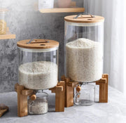 Airtight cereals dispenser for storing cereals, rice, grains, and dry foods while keeping them fresh and organized