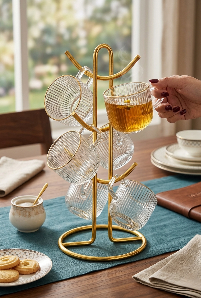 Glass Coffee Mug Set – 6 Pieces