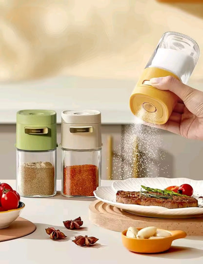 180ml Press type glass seasoning jar with salt control function