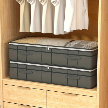 Under bed wardrobe organizer storage bag for space saving clothes and bedding storage