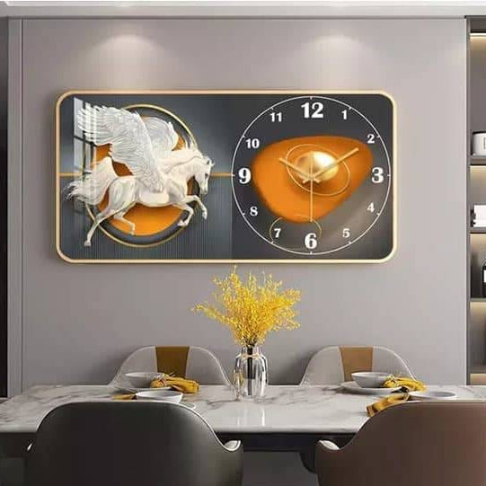 Porcelain decorative wall clock with elegant modern design for home and office décor. 