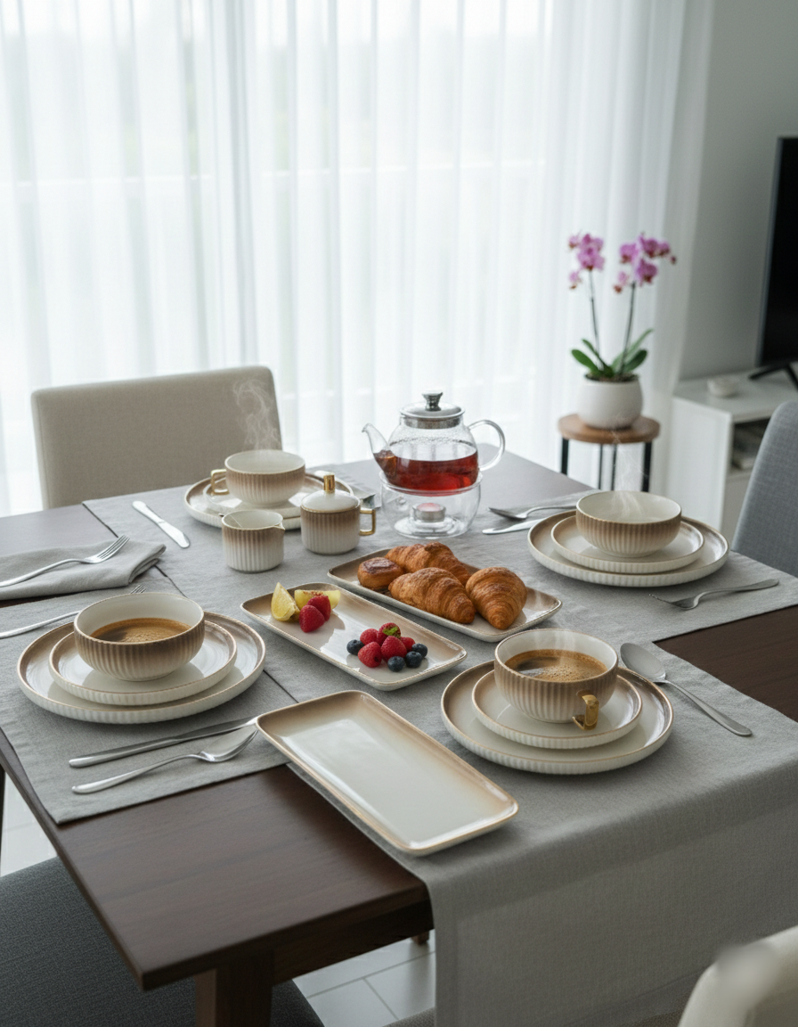 32-Piece European Porcelain Dinner Set