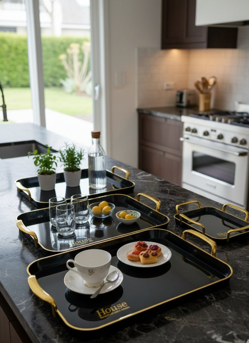 Three-piece multipurpose tray set