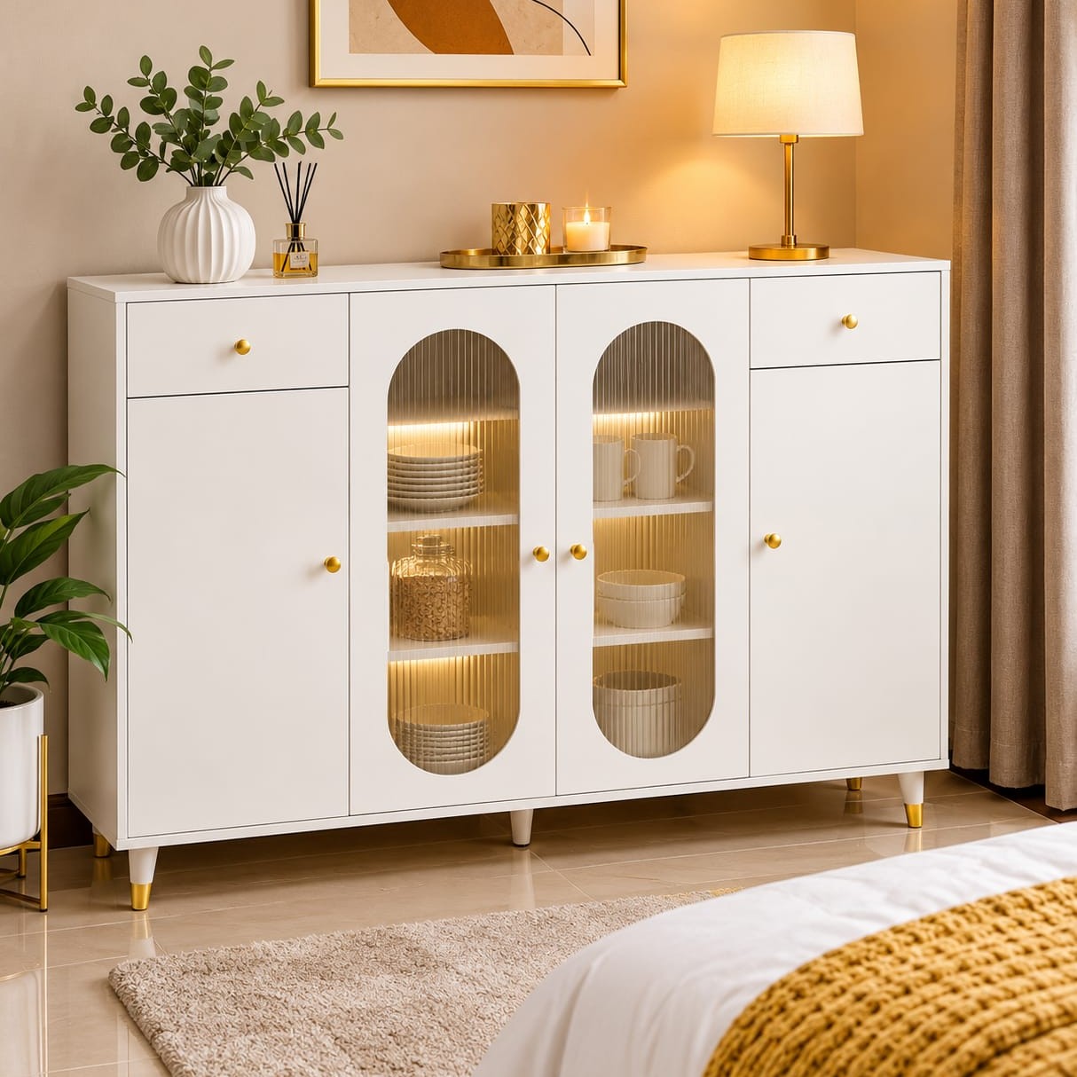1.4 m Buffet Dining and Storage Cabinet