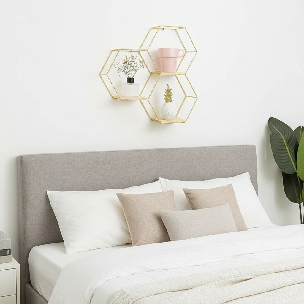 3-Piece Hexagon Wall Shelf