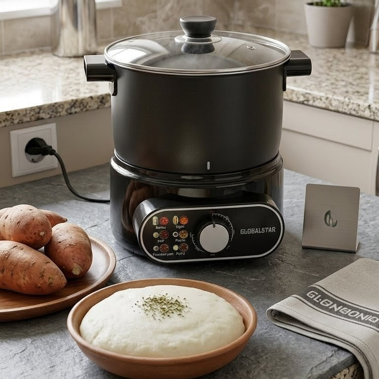 Globalstar GS-CK01 ugali cooker with automatic mixing system and 6.5L non-stick cooking bowl. 🍲✨