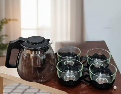 5-in-1 Heat Resistant Borosilicate Glass Tea Set