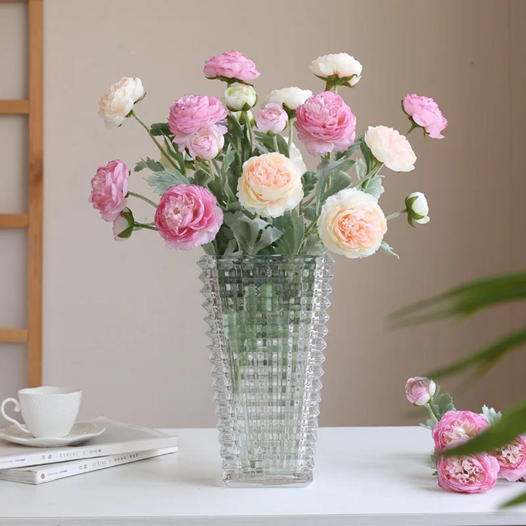 Conical Rainbow Glass Vase