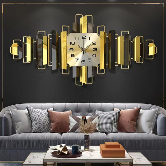 Modern metallic wall clock with minimalist design and silent movement