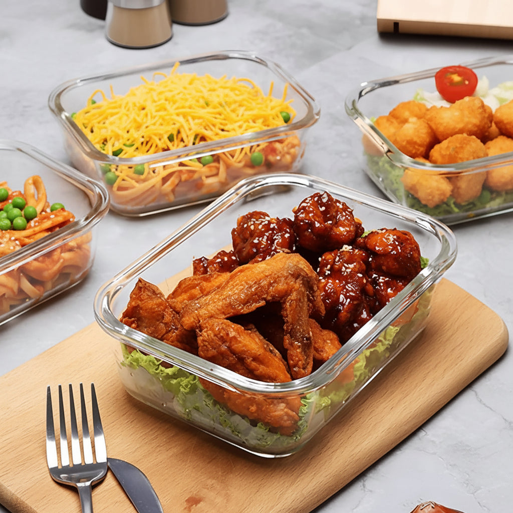 3Pcs Glass Food Storage Containers Set
