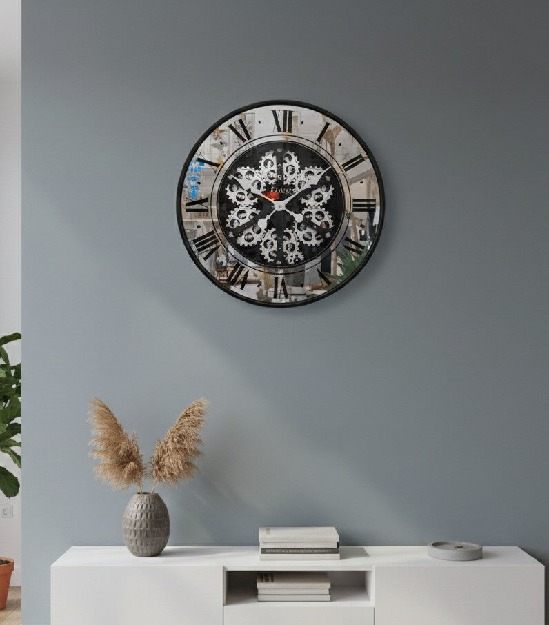 60CM Contemporary Vintage Gear Clock