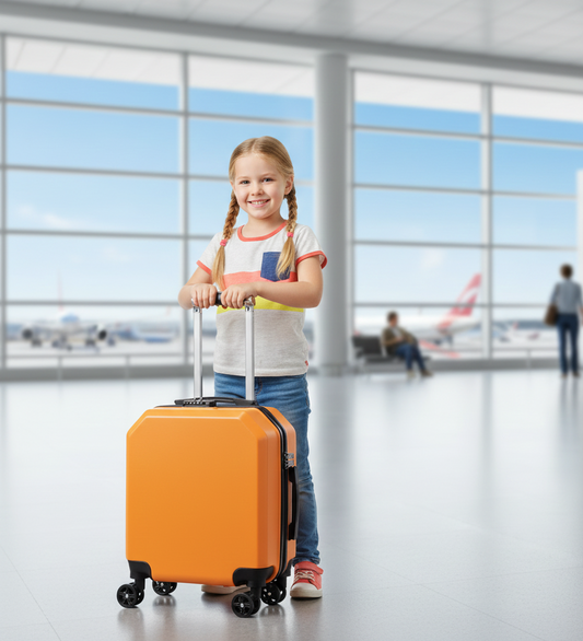 kids suitcase with wheels for travel and sleepovers