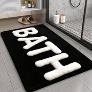 50 × 80cm Black Absorbent Diatom Bathroom Mat with Rubber Bottom