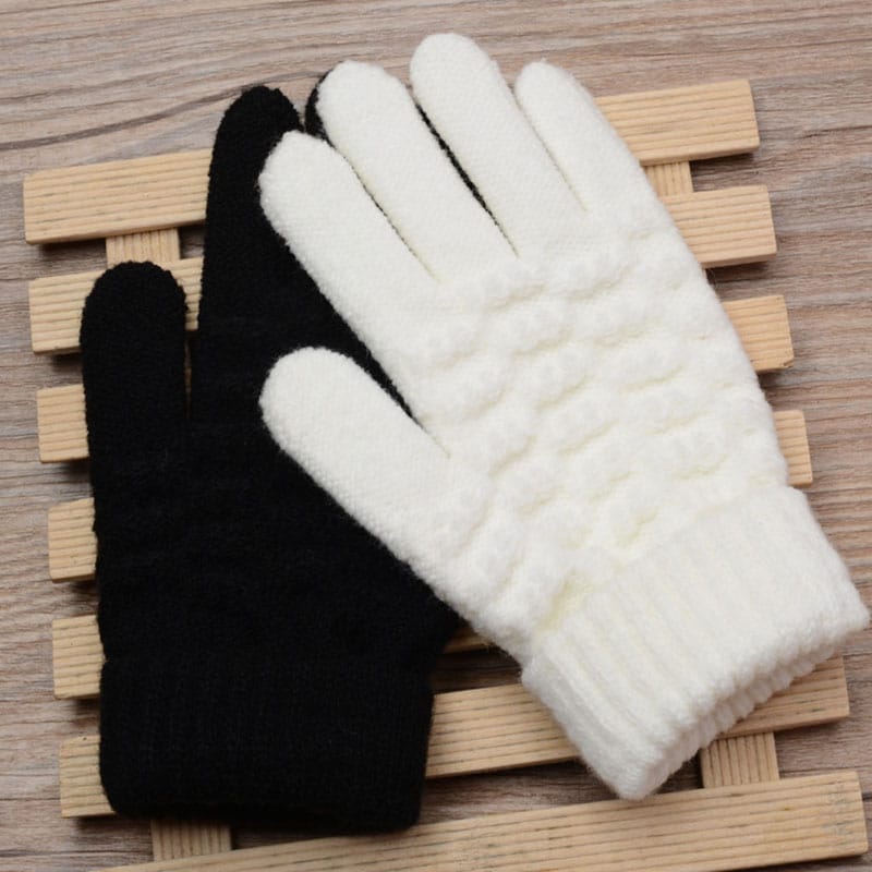 Warm wool Knitted Kid's Touchscreen Gloves