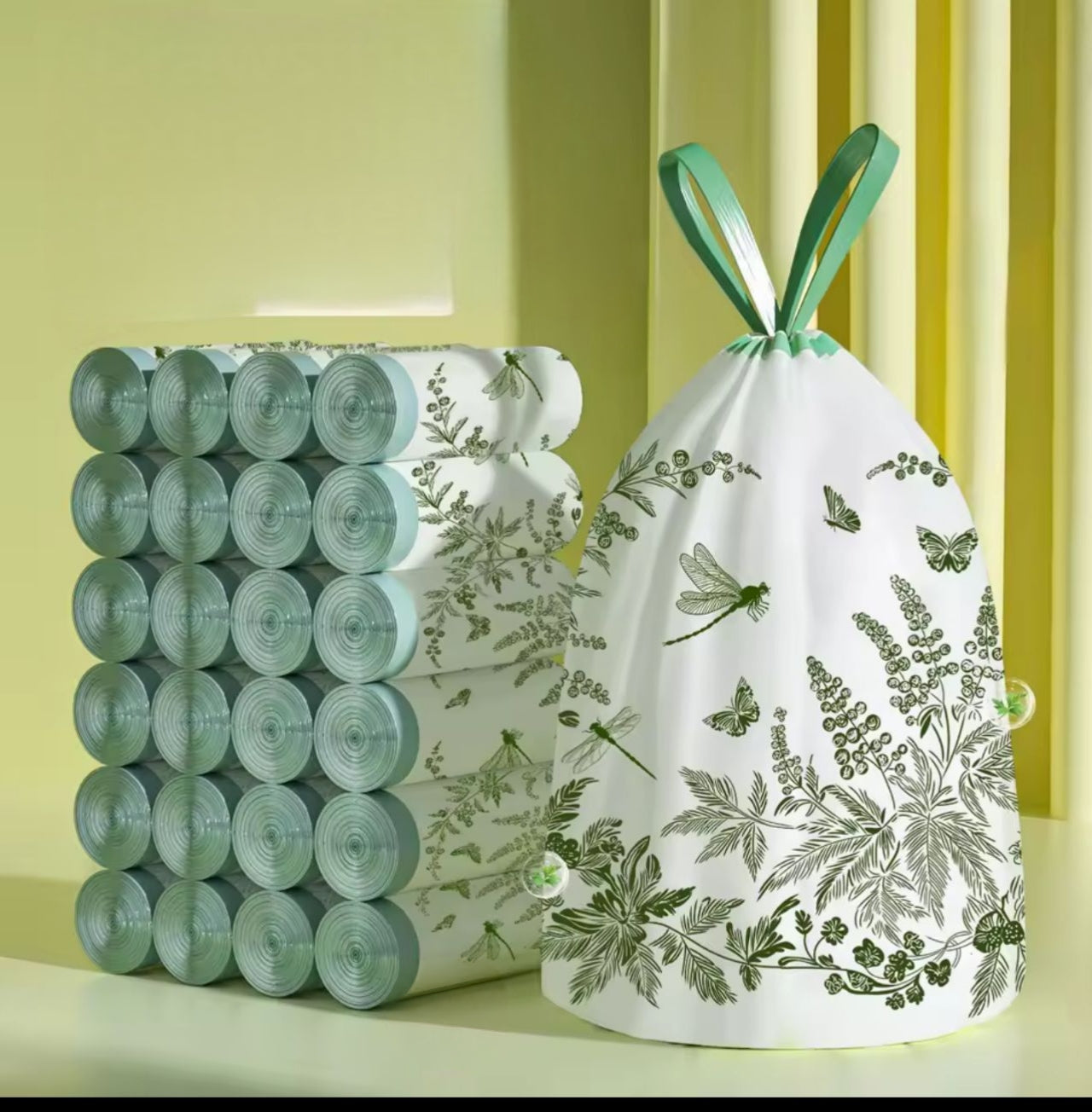50Pcs Thickened Drawstring Kitchen Garbage Bags