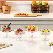 6pcs embossed luxury glass dessert set 300ml