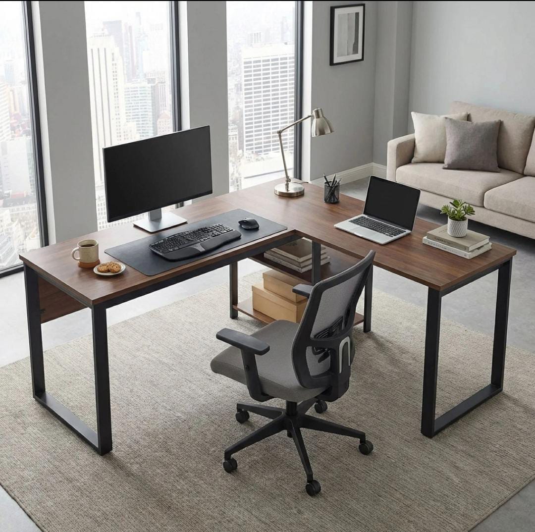 L-Shaped Corner Desk – Home Office Workstation