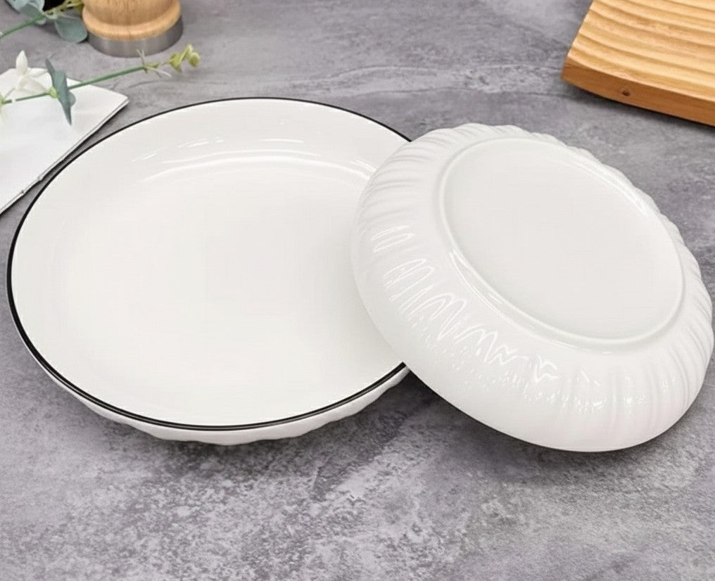 Set of six 8-inch side plates suitable for daily dining
