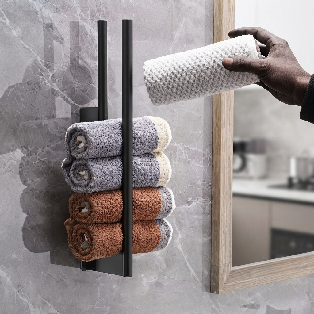 Double Layer Towel Holder for Bathroom and Kitchen