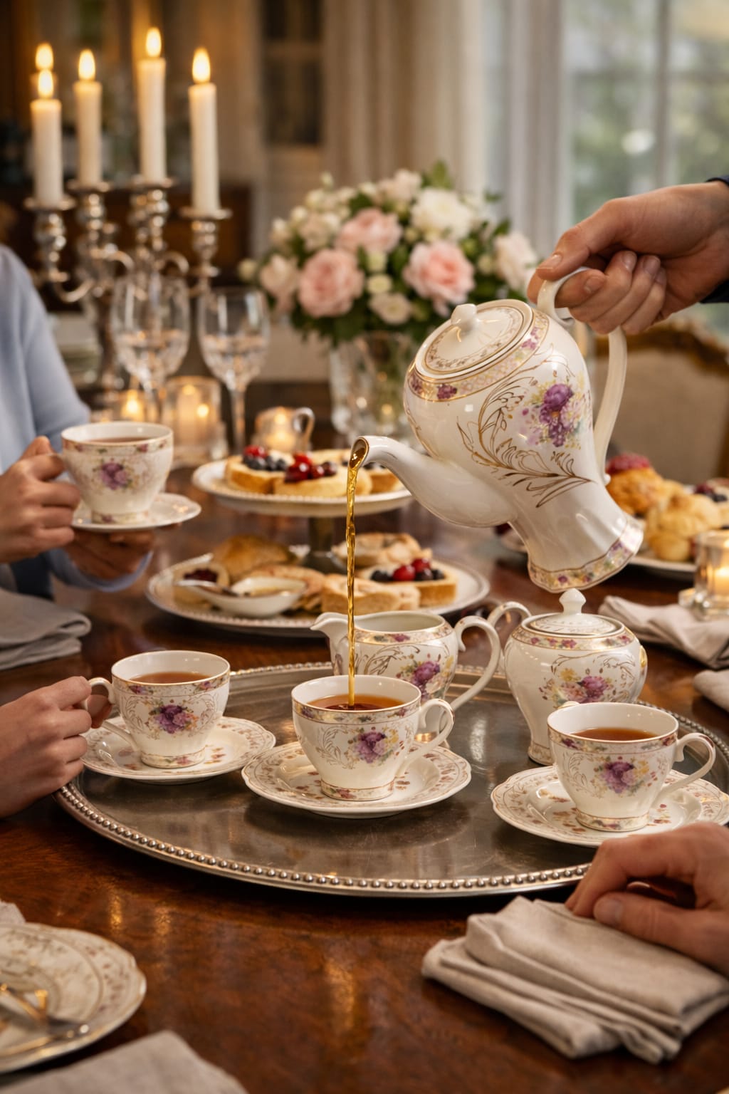 Rose Garden Porcelain Tea Set – 11 Pieces