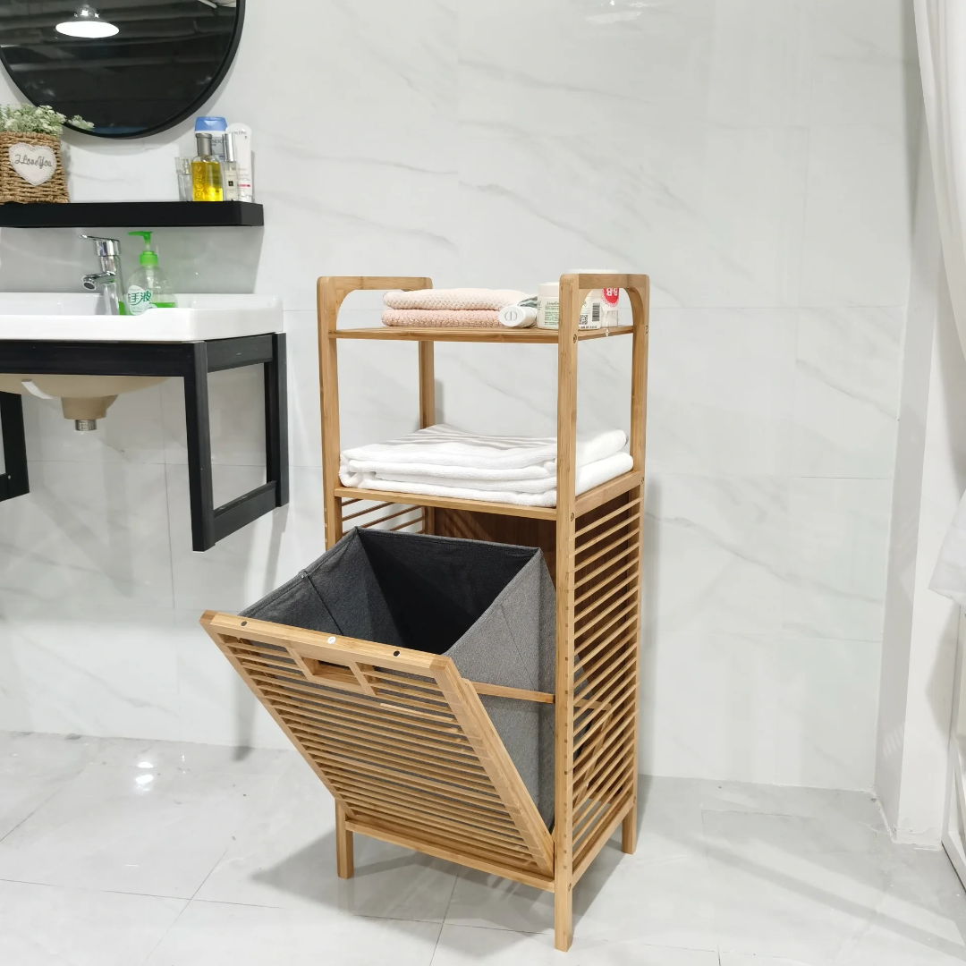 Bamboo Laundry Basket Organizer