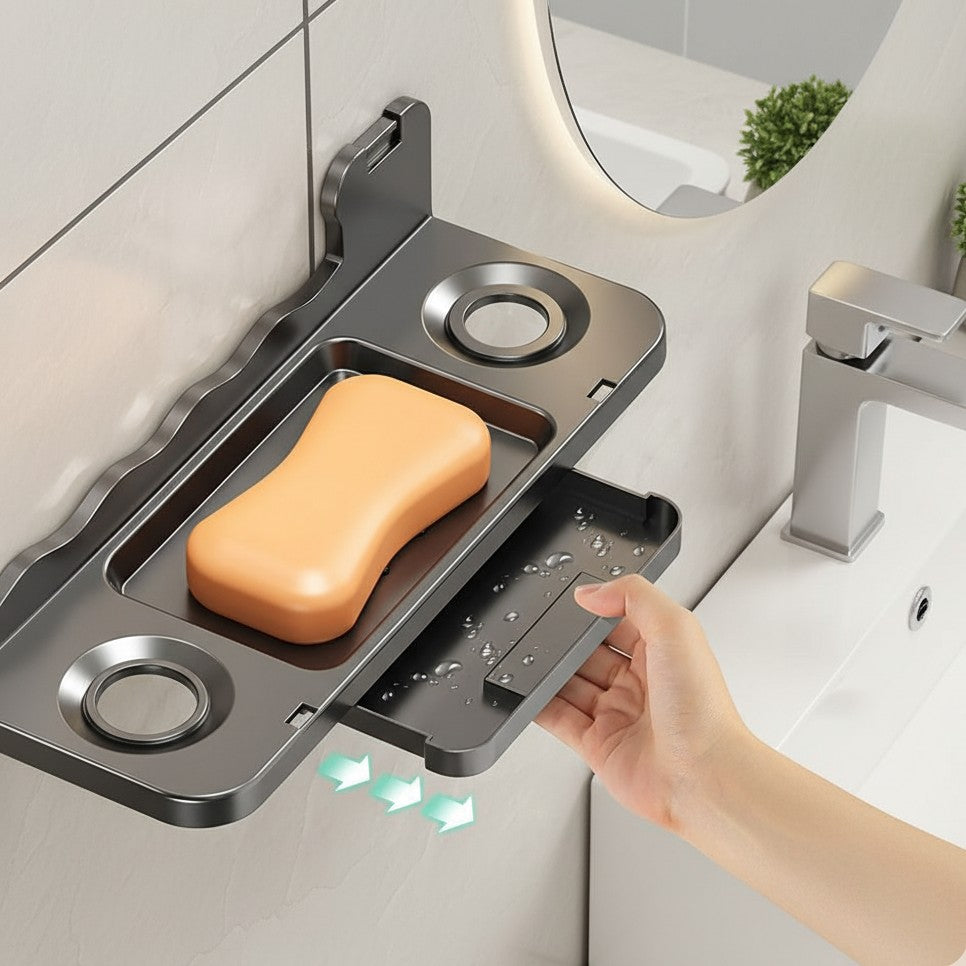 Wall Mounted Punch Free Soap Holder And Shower Gel Rack