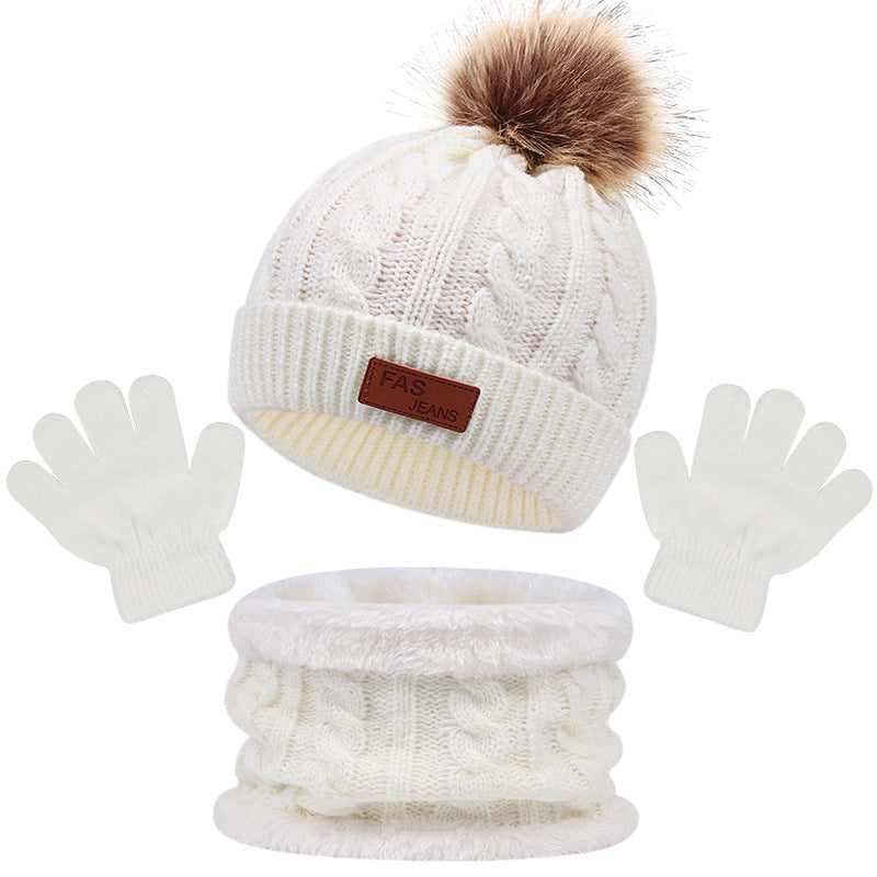 3-in-1 Winter Kids Beanies Hat, Scarf & Gloves Set