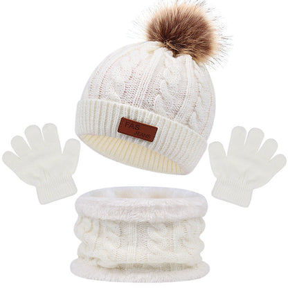 3-in-1 Winter Kids Beanies Hat, Scarf & Gloves Set