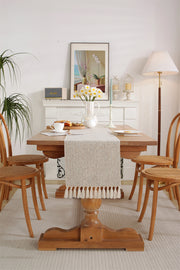 33 × 228cm Woven Dining Table Runner with Tassel Edges