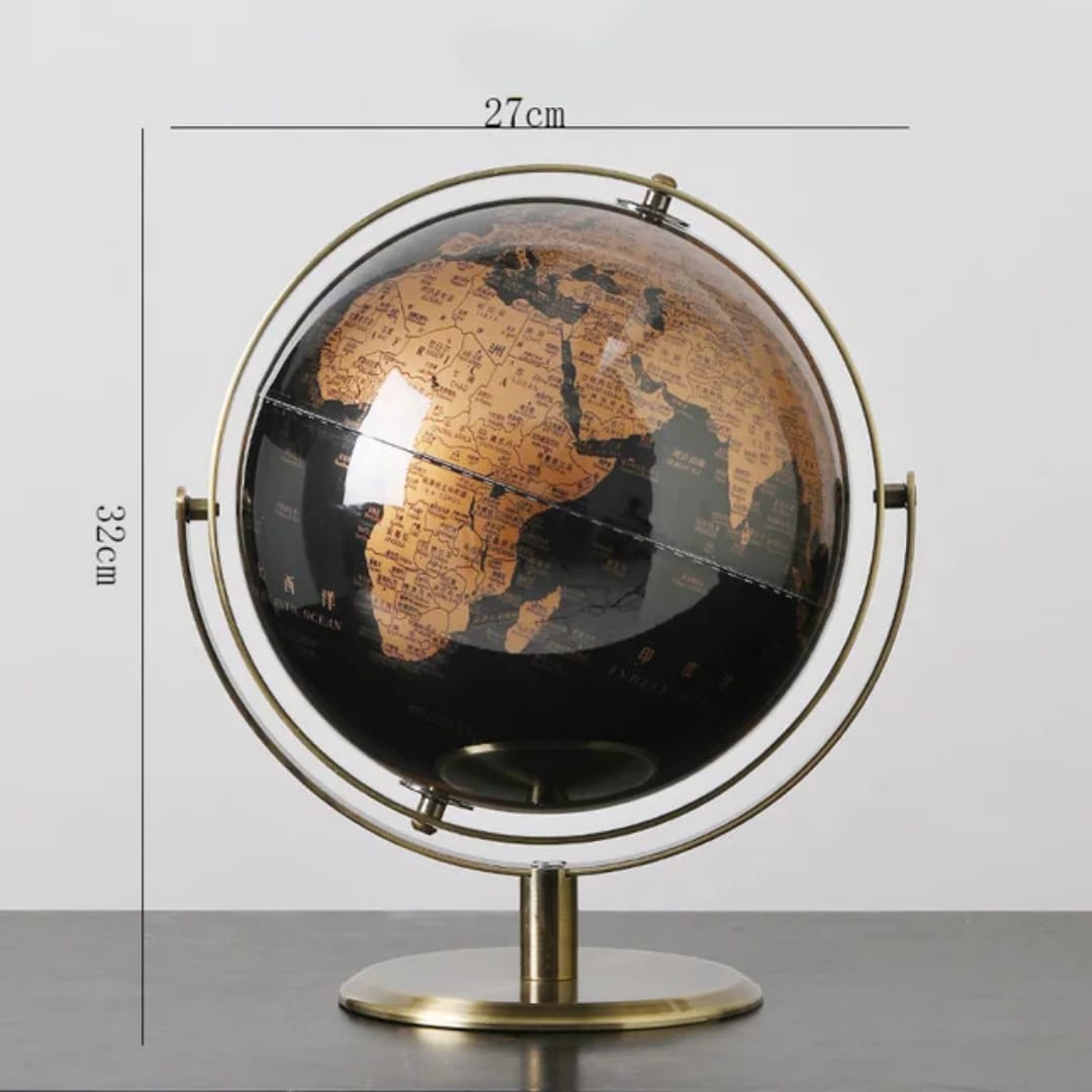 Retro World Globe 32cm with Rotating Stand