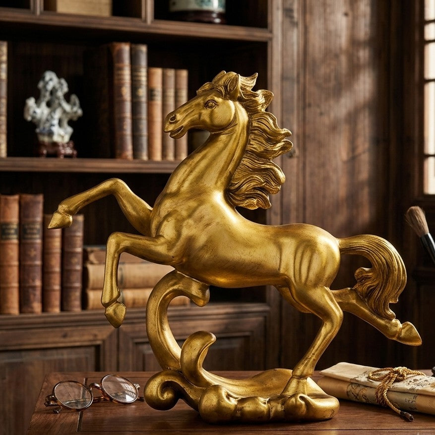 Gold Decorative Horse Sculpture
