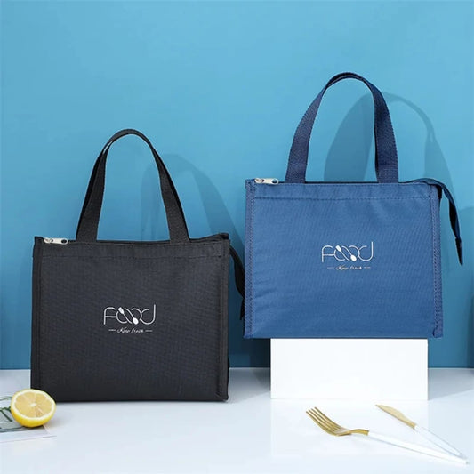 Thermal insulated tote lunch bag made of Oxford material for carrying meals