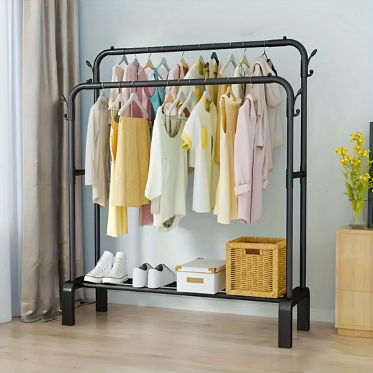 Double Pole Metal Clothes Rack