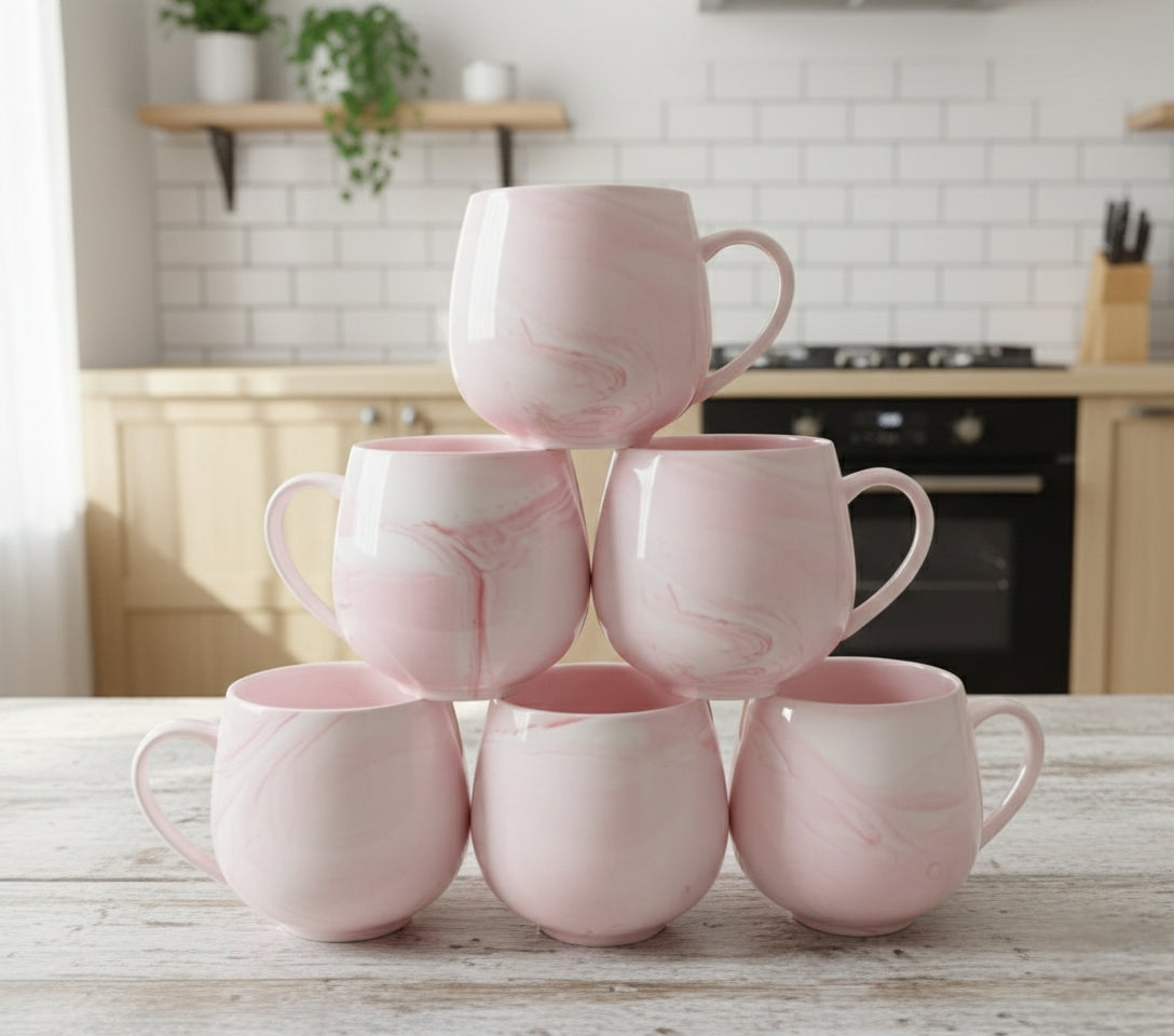 Pot-Like Ceramic Mug Set – 6 Pieces