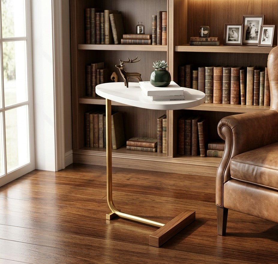 Exquisite oval shaped side table, high quality modern accent table for living room or bedroom décor.