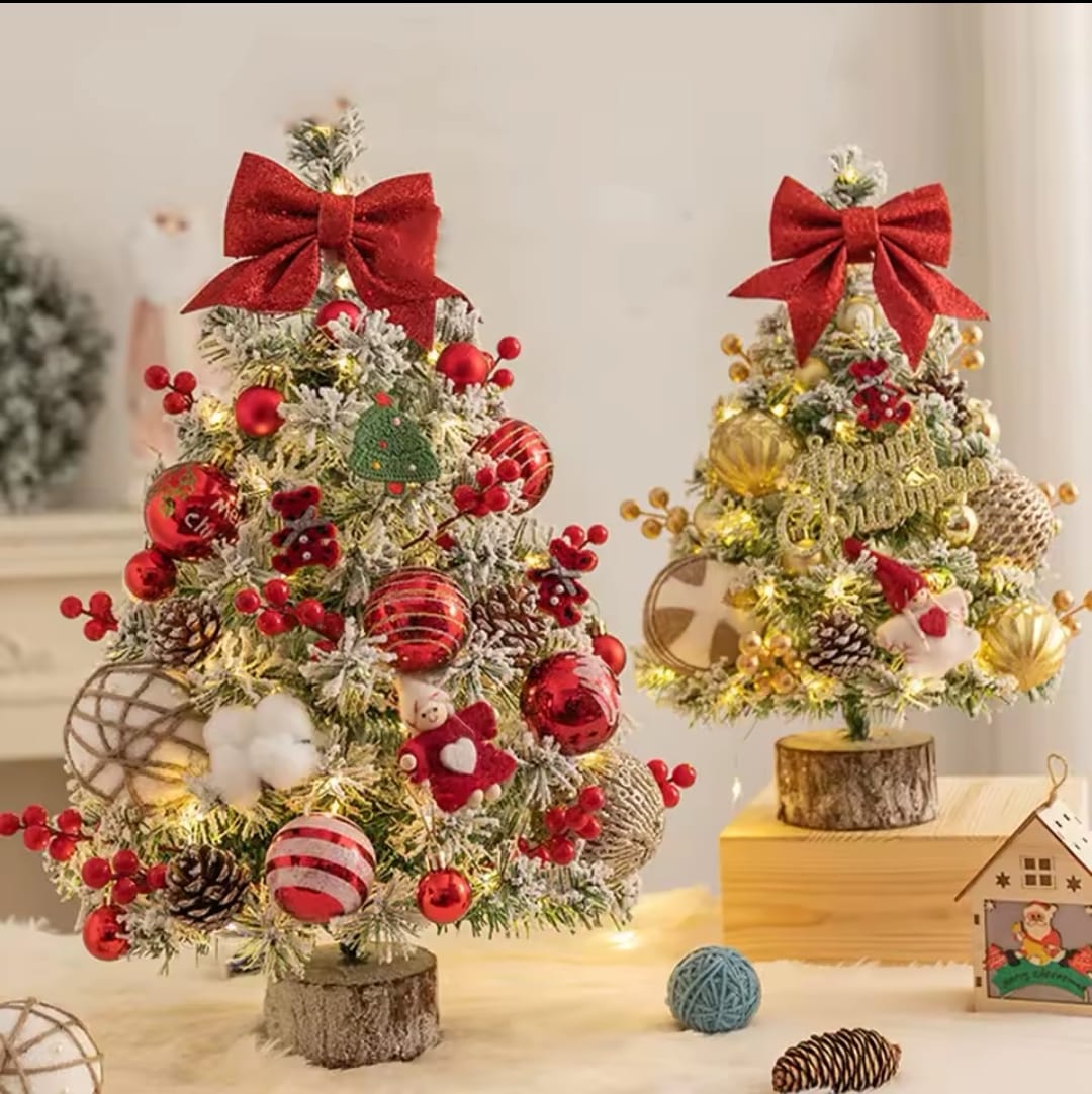 Tabletop Christmas Tree with Decor and Lights
