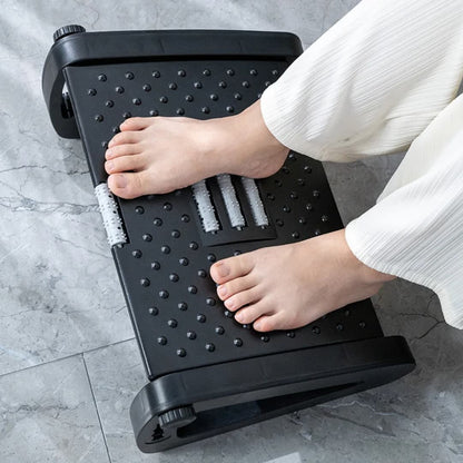 Ergonomic Adjustable Foot Rest With Massage Rollers