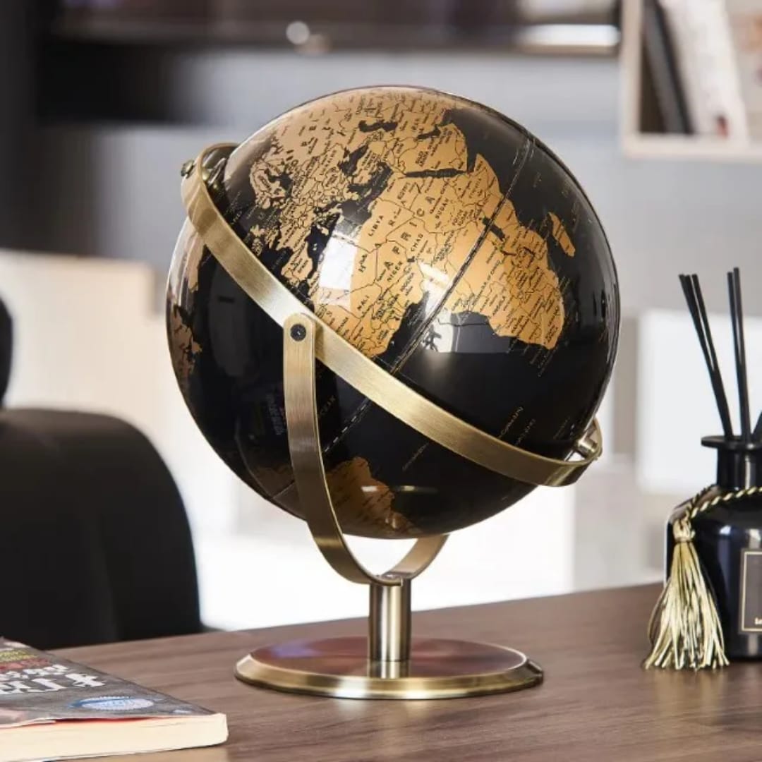 Retro World Globe 32cm with Rotating Stand