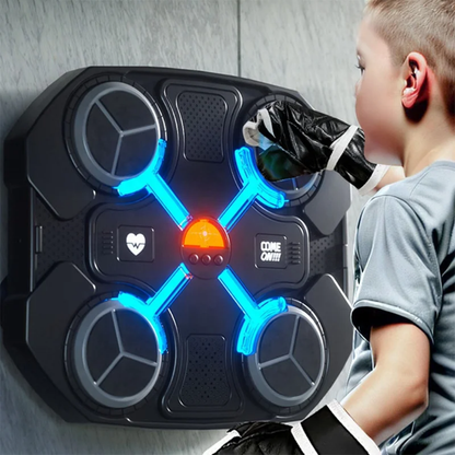 Smart music boxing game with gloves for indoor fitness and interactive play for kids and adults