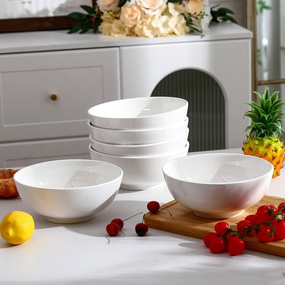 6Pcs White Bowl Set